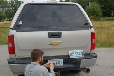 Steve putting on NH plates