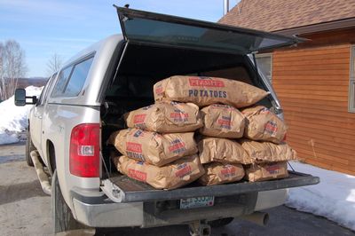 Potatoes on truck