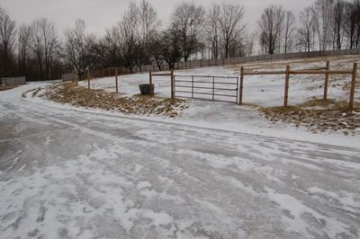 Ice on drive and pasture