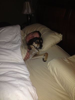 Ella with Paul in bed