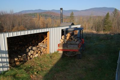 Wood on RTV at shed Wood on RTV at shed